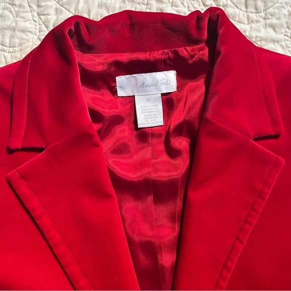 STUNNING flawless vintage Marshall Field’s velvet blazer in red-pink - 12 - Picture 2 of 7